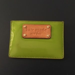 Kate Spade lime green card holder